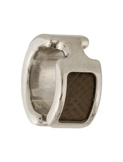 Pre-owned Hermes Leather Olympe Ear Cuff Small Model In Multi