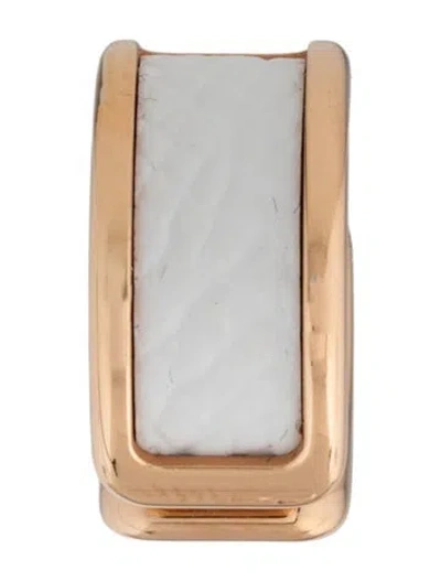 Pre-owned Hermes Leather Olympe Ear Cuff In White