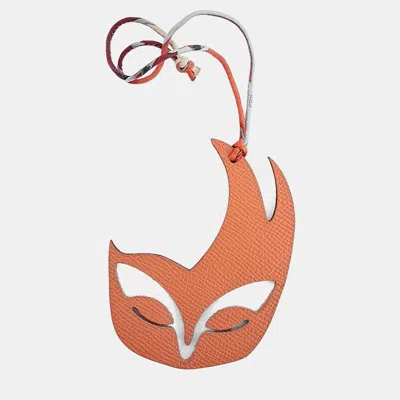 Pre-owned Hermes Leather Orange Petit H Petit Hache Bag Charm