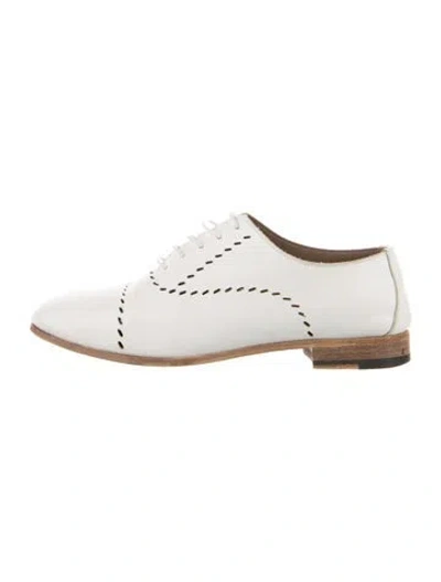 Pre-owned Hermes Leather Oxfords In Neutrals