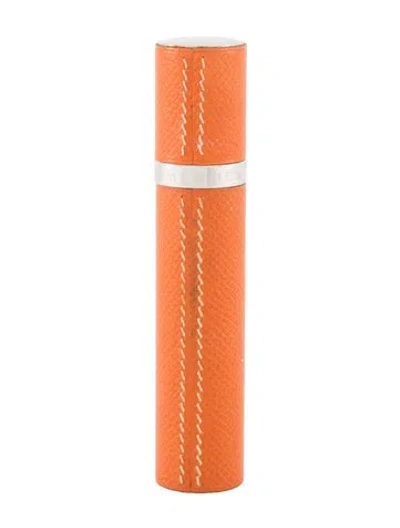 Pre-owned Hermes Leather Perfume Atomizer In Orange