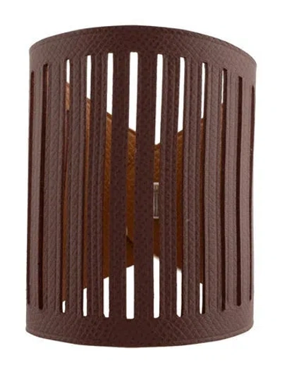 Pre-owned Hermes Leather Petit H Openwork Gm Reversible Bracelet In Multi