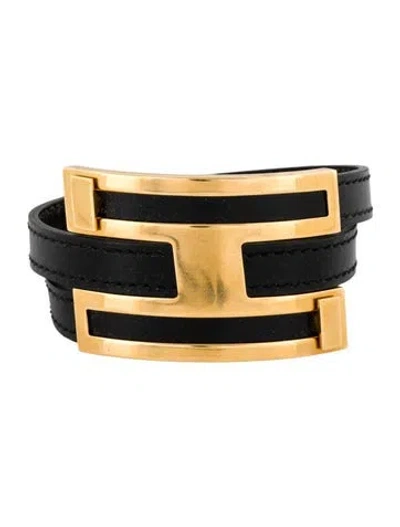 Pre-owned Hermes Leather Pousse Pousse Bracelet, 9" In Multi