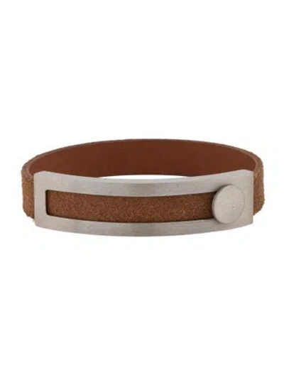 Pre-owned Hermes Leather Pousse Pousse Bracelet In Brown