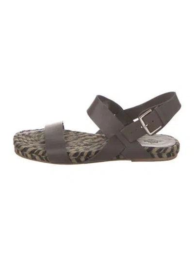 Pre-owned Hermes Leather Printed Sandals In Brown