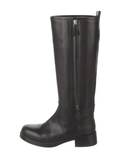 Pre-owned Hermes Leather Riding Boots In Black