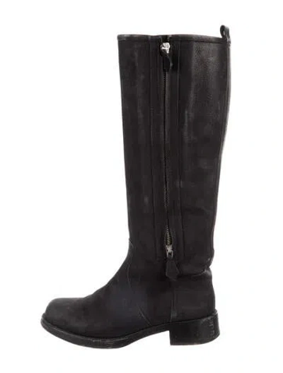 Pre-owned Hermes Leather Riding Boots In Black