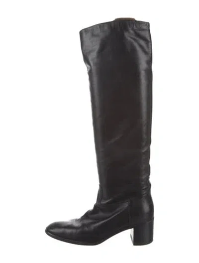 Pre-owned Hermes Leather Riding Boots In Black