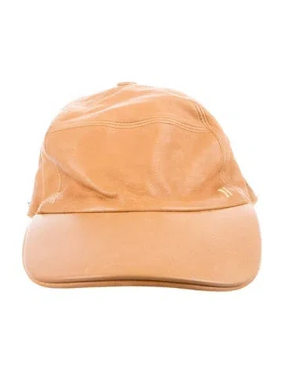 Pre-owned Hermes Leather Riley Cap In Neutral