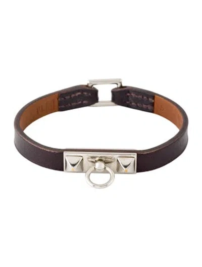 Pre-owned Hermes Leather Rivale Mini Wrap Bracelet In Multi