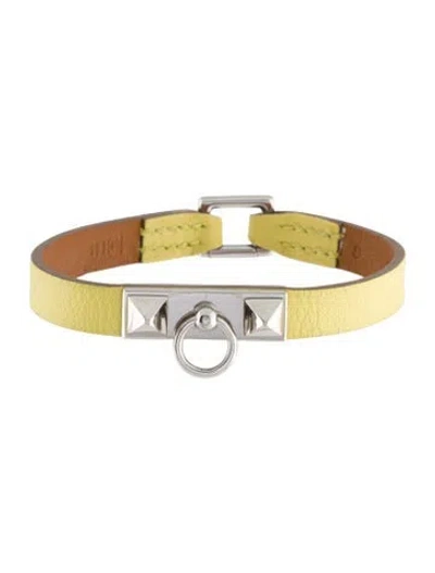 Pre-owned Hermes Leather Rivale Mini Wrap Bracelet In Multi