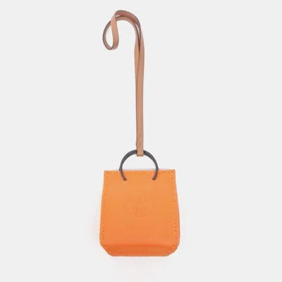 Pre-owned Hermes Leather Sac Orange Bag Charm