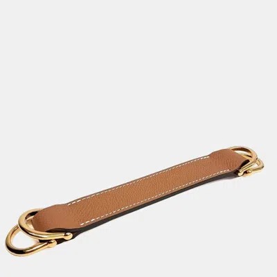 Pre-owned Hermes Hermès Leather Scarf Ring In Brown