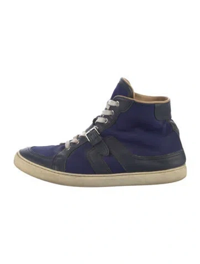 Pre-owned Hermes Leather Sneakers In Blue