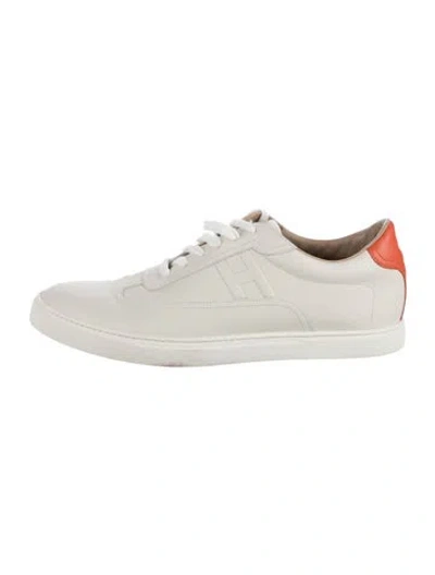 Pre-owned Hermes Leather Sneakers In Neutrals