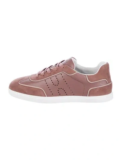 Pre-owned Hermes Leather Sneakers In Pink
