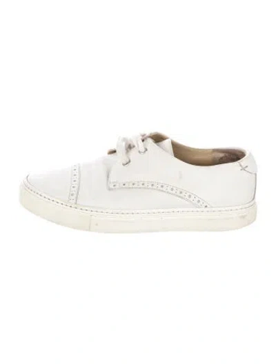 Pre-owned Hermes Leather Sneakers In White