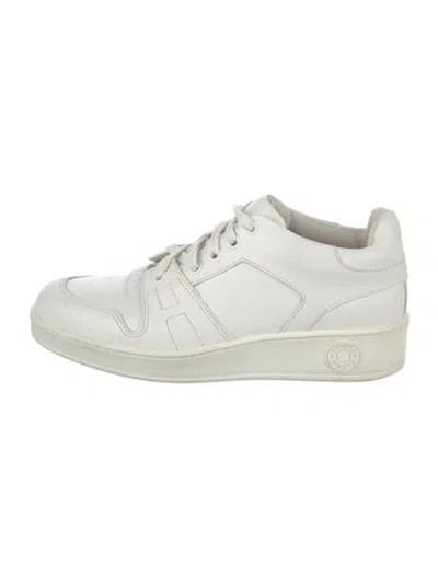 Pre-owned Hermes Leather Sneakers In White