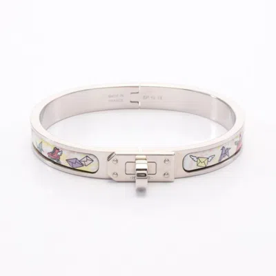 Pre-owned Hermes Leather Stainless Steel Bangle () In Multi