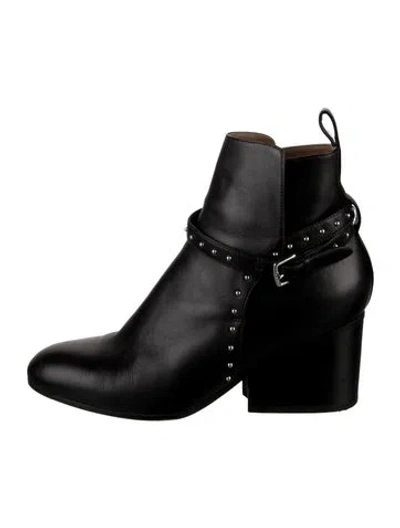 Pre-owned Hermes Leather Studded Accents Boots In Black