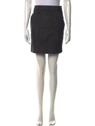 Pre-owned Hermes Leather Trim Embellishment Mini Skirt In Black