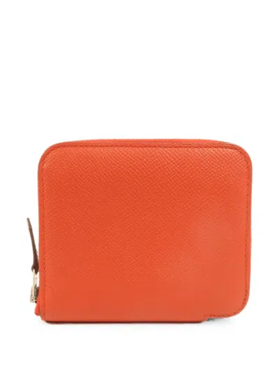 Pre-owned Hermes Leather Wallet In Orange