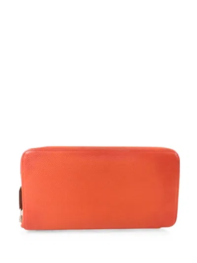 Pre-owned Hermes Leather Wallet In Orange