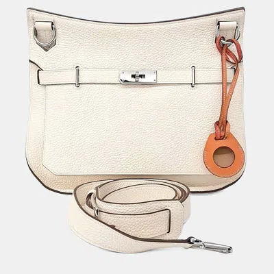Pre-owned Hermes Hermès Leather White Jipcher 28 (z) Bag Charm