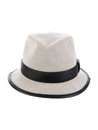 Pre-owned Hermes Leather-trimmed Cotton Fedora