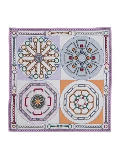 Pre-owned Hermes L'effet Kaleidoscope Cashmere Shawl In Purple