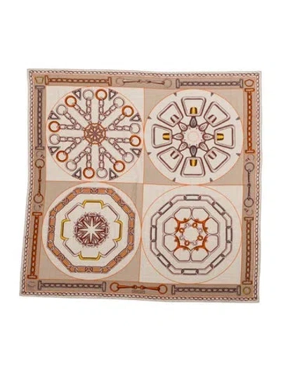 Pre-owned Hermes L'effet Kaleidoscope Cashmere Shawl W/ Tags In Neutral