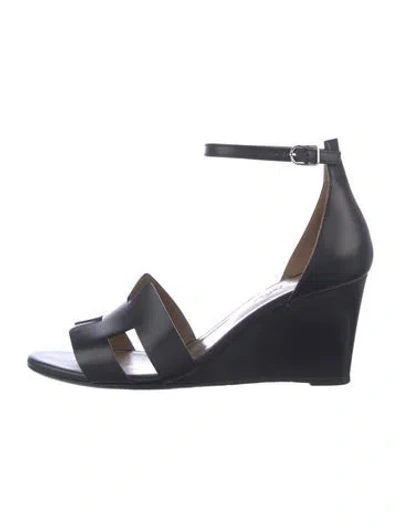 Pre-owned Hermes Legend H Logo Sandals In Black