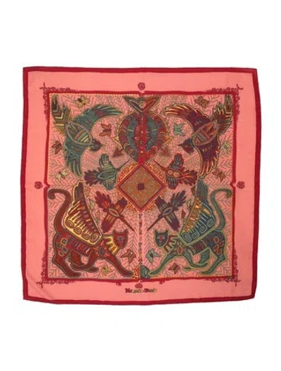 Pre-owned Hermes Légende Kuna Peuple De Panama Cashmere Scarf In Pink