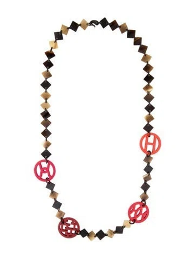 Pre-owned Hermes Lena Station Necklace, 42" In Multi