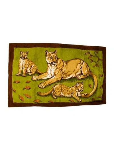 Pre-owned Hermes Leopards Beach Towel In Brown