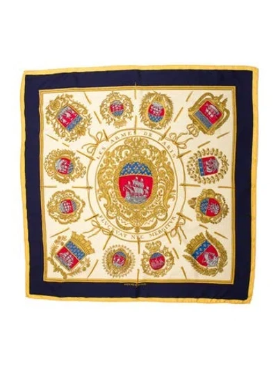 Pre-owned Hermes Les Armes De Paris Silk Scarf