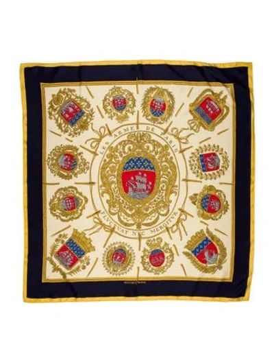 Pre-owned Hermes Les Armes De Paris Silk Scarf In Multi