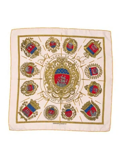 Pre-owned Hermes Les Armes De Paris Silk Scarf In Pink