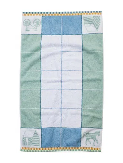 Pre-owned Hermes Les Cabanes Hand Towel In Blue