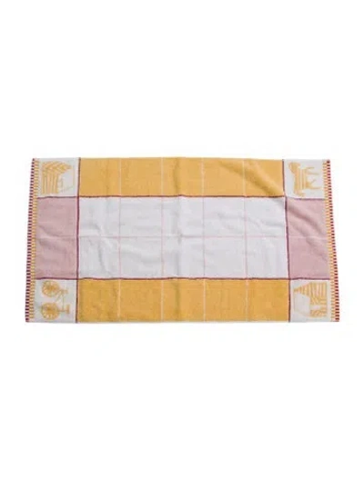 Pre-owned Hermes Les Cabanes Towel In Yellow