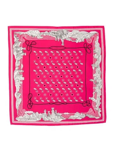 Pre-owned Hermes Les Canyons Etoiles Silk Scarf W/ Tags In Pink