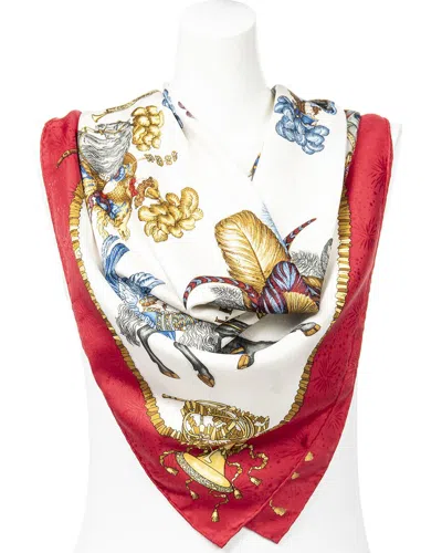 Pre-owned Hermes Hermès Les Fetes Du Roi Soleil By Michel Duchene Scarf (authentic Pre-loved)