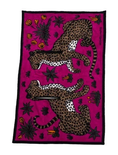 Pre-owned Hermes Les Leopards Beach Towel In Pink
