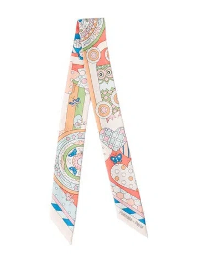 Pre-owned Hermes Les Murmures De La Foret Silk Twilly Scarf In Pink