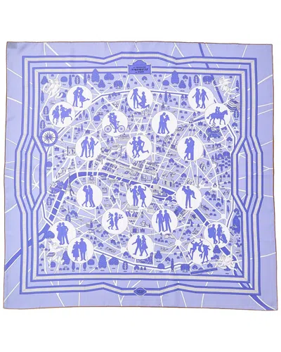 Pre-owned Hermes Hermès Les Nouveaux Amoureux De Paris Pierre Marie Silk Scarf (authentic Pre-loved)
