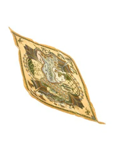 Pre-owned Hermes Les Printemps De Thera Silk Plissé Scarf In Pink