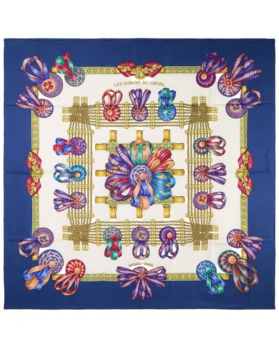 Pre-owned Hermes Hermès Les Rubans Du Cheval Joachim Metz Silk Scarf (authentic Pre-loved)