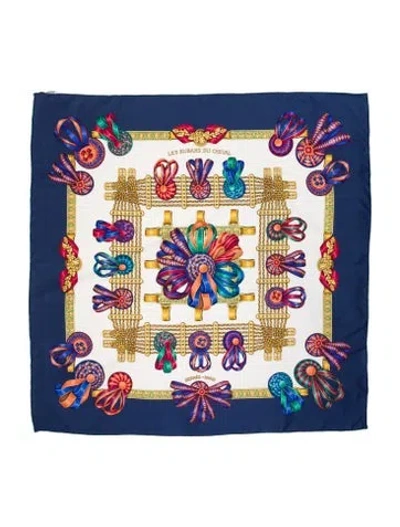 Pre-owned Hermes Les Rubans Du Cheval Silk Scarf In Multi
