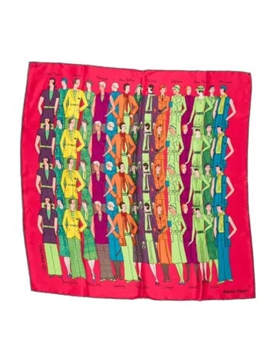 Pre-owned Hermes Les Sportives Silk Scarf In Purple
