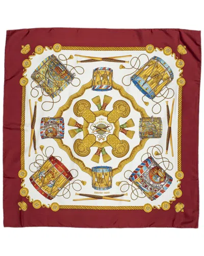 Pre-owned Hermes Hermès Les Tambours By Joachim Metz Silk Scarf (authentic Pre-loved) In Multi
